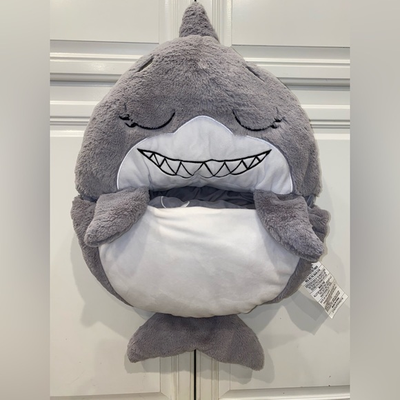 Happy Nappers Shark 54x17 play pillow and sleep sack - preowned - Picture 1 of 5